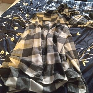 Black and white button down flannel American egal